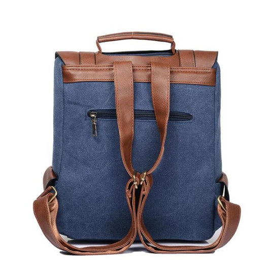 Vintage canvas leather travel backpack with 20-35L capacity