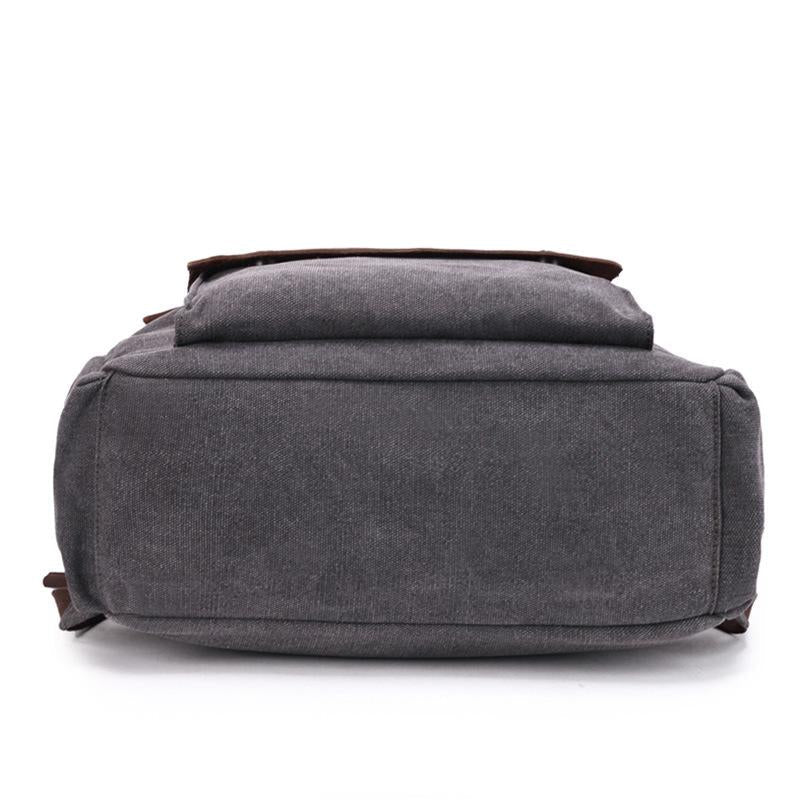 Canvas leather school backpack 20-35L with a classic design