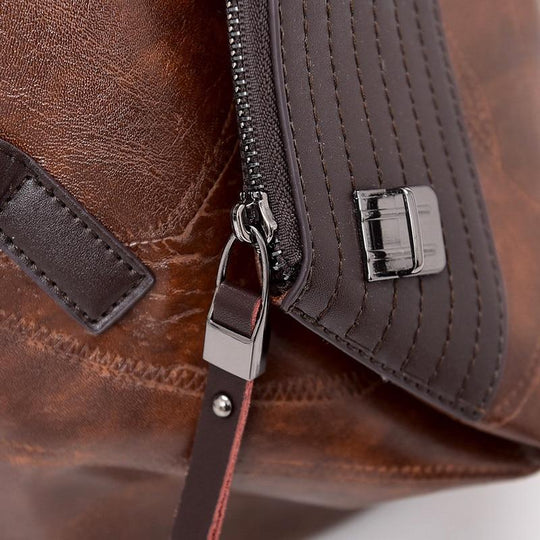 Large side zipper genuine leather backpack in multiple colors