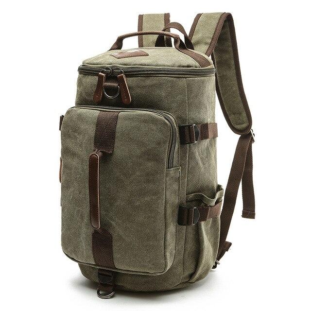 Multifunctional men's backpack in waterproof canvas and leather