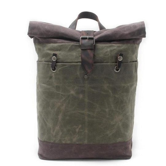 20-liter waterproof canvas leather daypack for travel