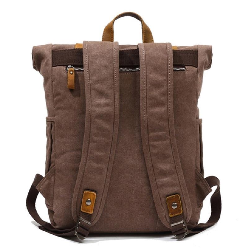 Canvas leather travel backpack with 20L capacity and 5 color options