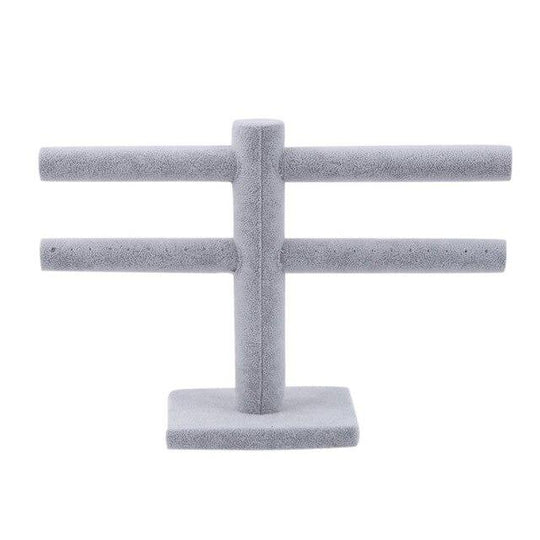 Gray Velvet Jewelry Storage Box with Glass Display - Leather Purse Backpack