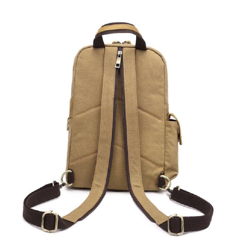 Vintage canvas and genuine leather school travel backpack 20 liters
