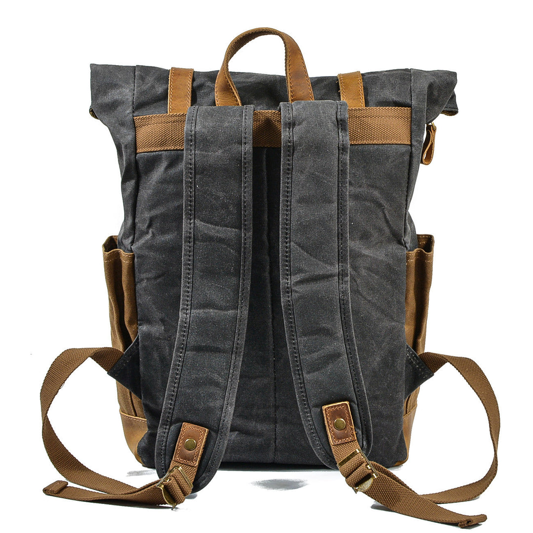Durable Roll Top Rucksack – Stylish, Adjustable Backpack for Daily Adventures - Leather Purse Backpack