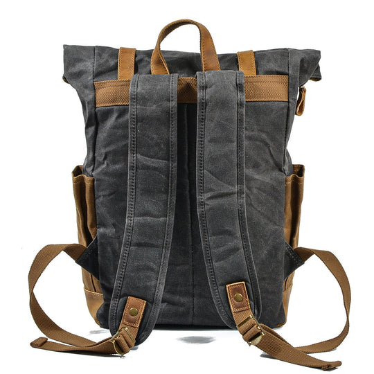 Durable Roll Top Rucksack – Stylish, Adjustable Backpack for Daily Adventures - Leather Purse Backpack