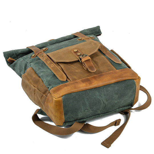 Durable Roll Top Rucksack – Stylish, Adjustable Backpack for Daily Adventures - Leather Purse Backpack