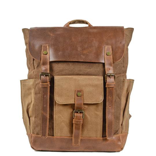 Elegant Vintage Laptop Backpack with Easy Access and Vintage Appeal - Leather Purse Backpack