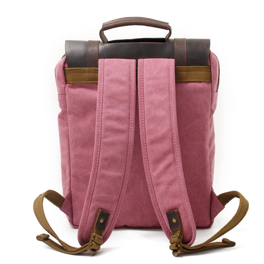 Retro Vintage Bookbag with Multiple Pockets and Stylish Look - Leather Purse Backpack