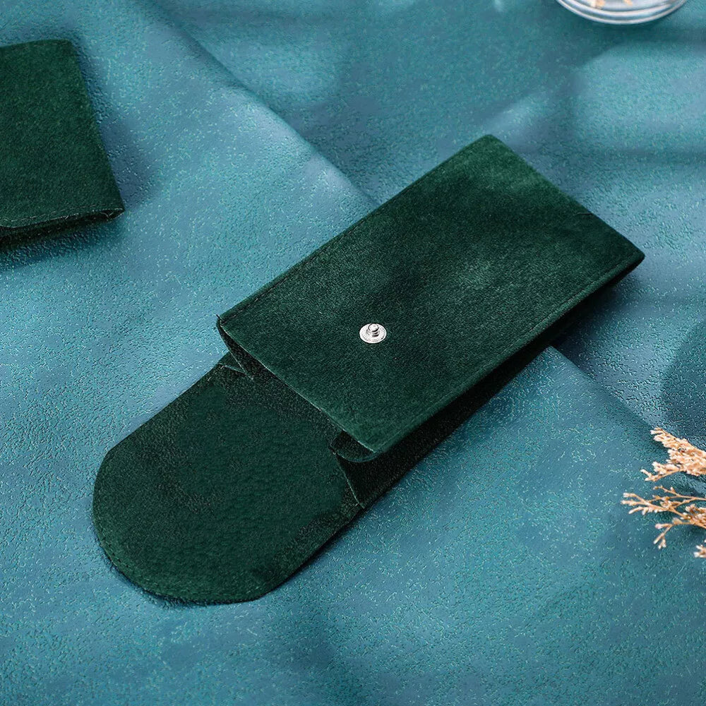 Green Unique Single Slot Fabric Watch Pouch - Leather Purse Backpack