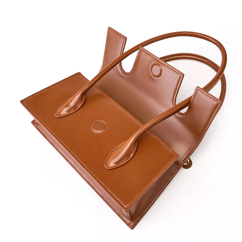 Women Leather Baguette Bag - Leather Purse Backpack