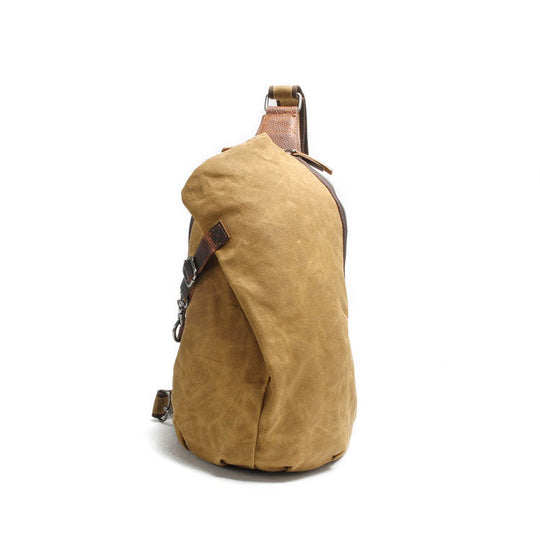 Retro design waxed canvas crossbody bag for men