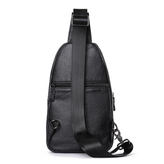 Elegant men's leather chest sling bag