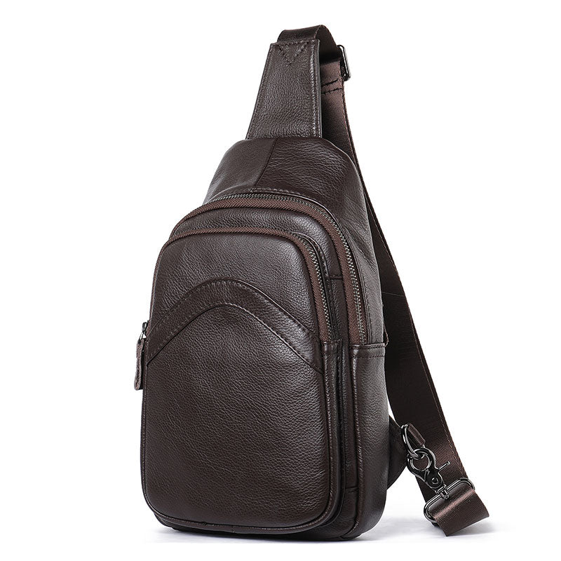 Sophisticated men's leather crossbody sling