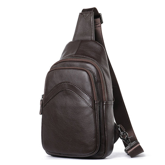 Sophisticated men's leather crossbody sling