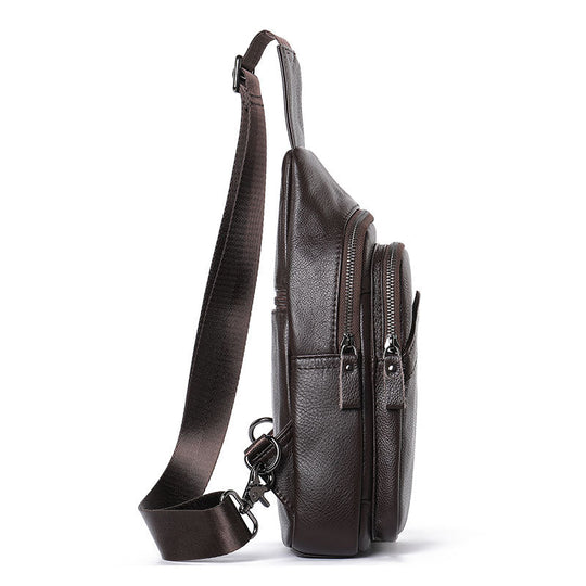 Crafted leather chest pack for men
