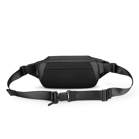 High-quality black leather sling bag for men