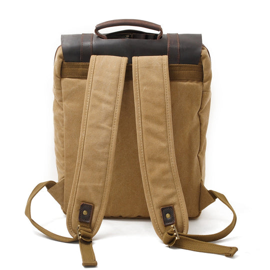 Retro Vintage Bookbag with Multiple Pockets and Stylish Look - Leather Purse Backpack