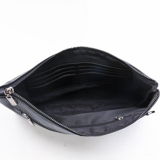 Genuine PU Leather Handmade Men's Classic Business Clutch Bag - Leather Purse Backpack