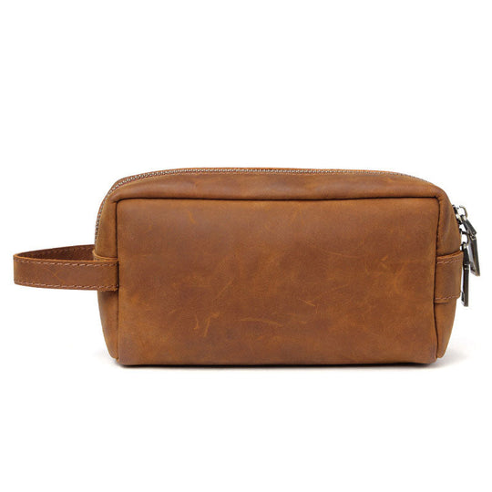 Crazy Horse leather toiletry bag for travel
