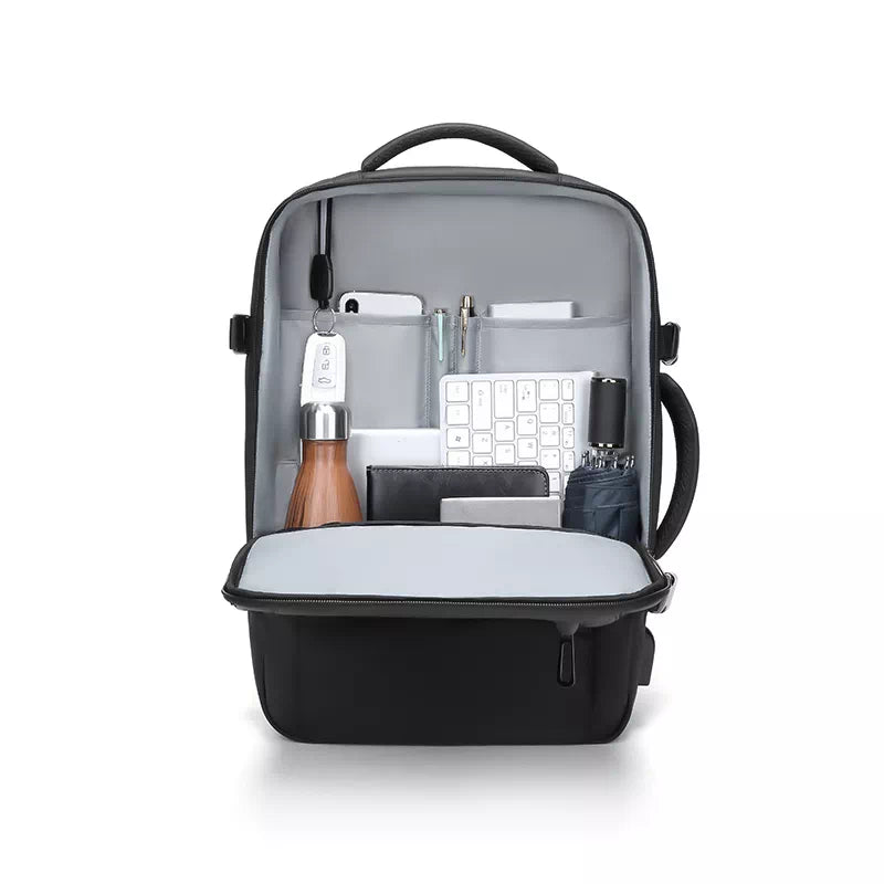 Expandable travel backpack for men in medium size