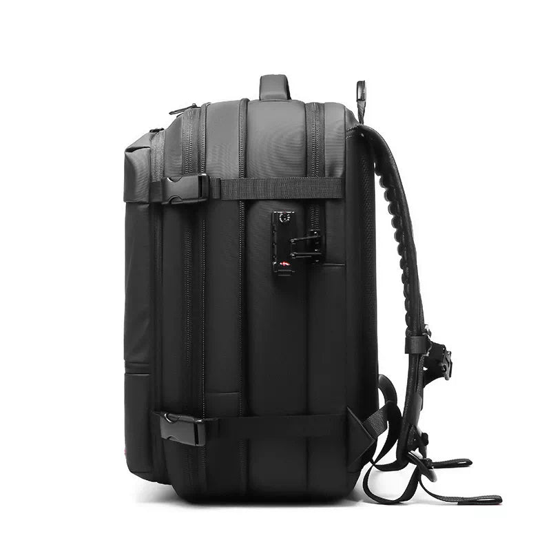 Large size travel backpack with expandable compartments