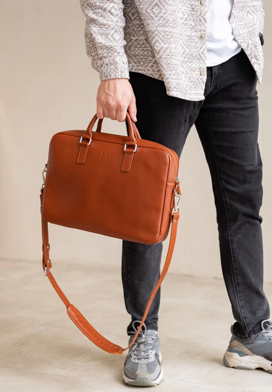 Leather Briefcase – Elegant Business Bag for Professionals - Leather Purse Backpack