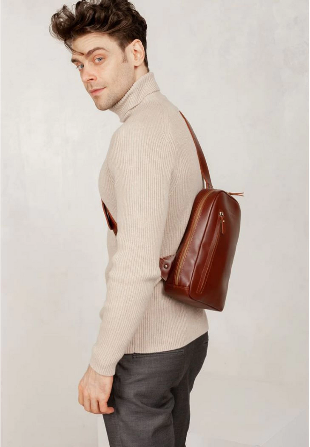 Leather Crossbody Bag for Men – Elegant and Functional - Leather Purse Backpack