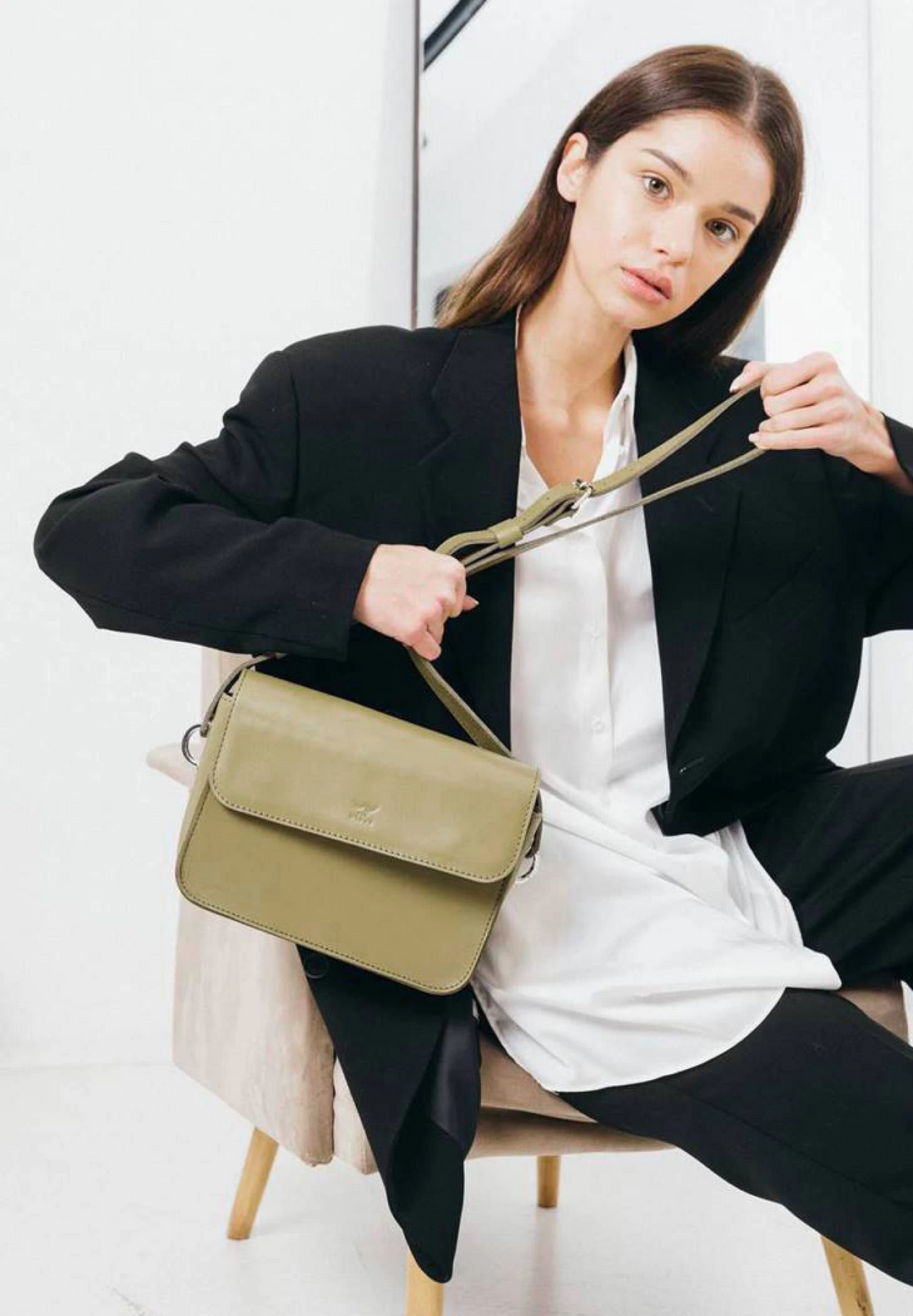 Small Leather Crossbody Bag for Women – Minimalist Style - Leather Purse Backpack