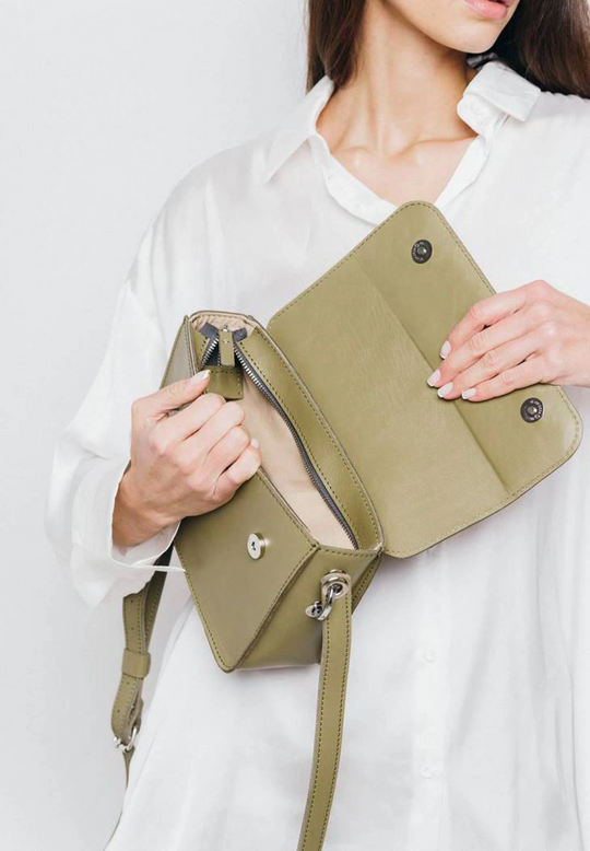Small Leather Crossbody Bag for Women – Minimalist Style - Leather Purse Backpack