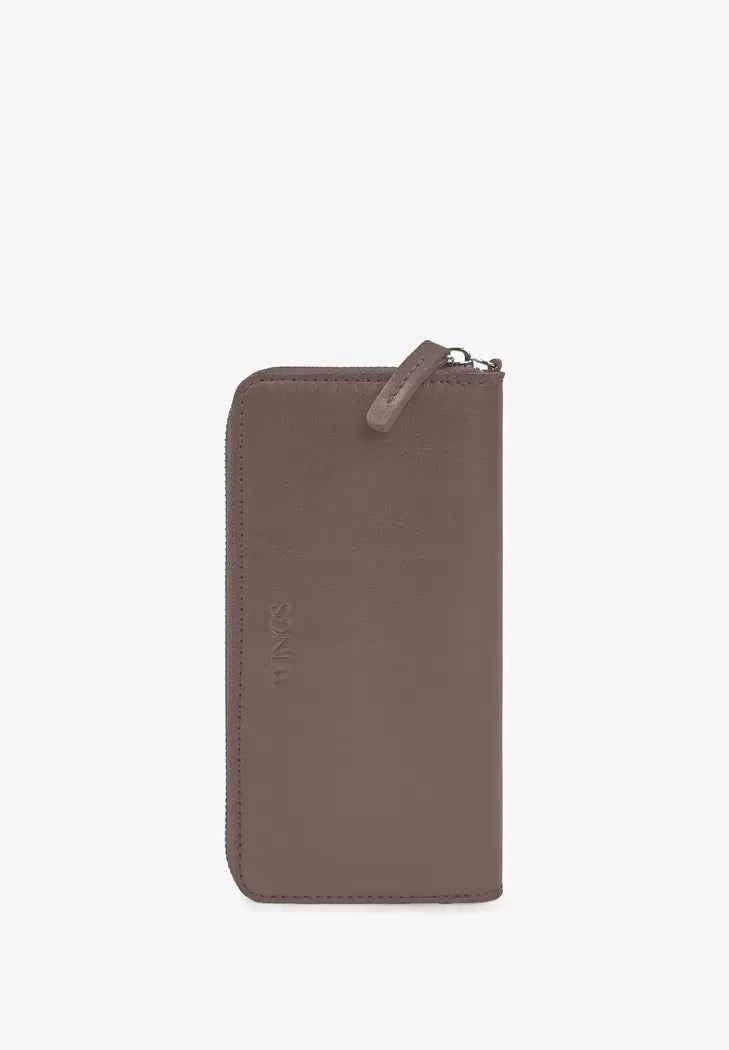 Classic Leather Wallet with Zipper – Secure and Sophisticated - Leather Purse Backpack