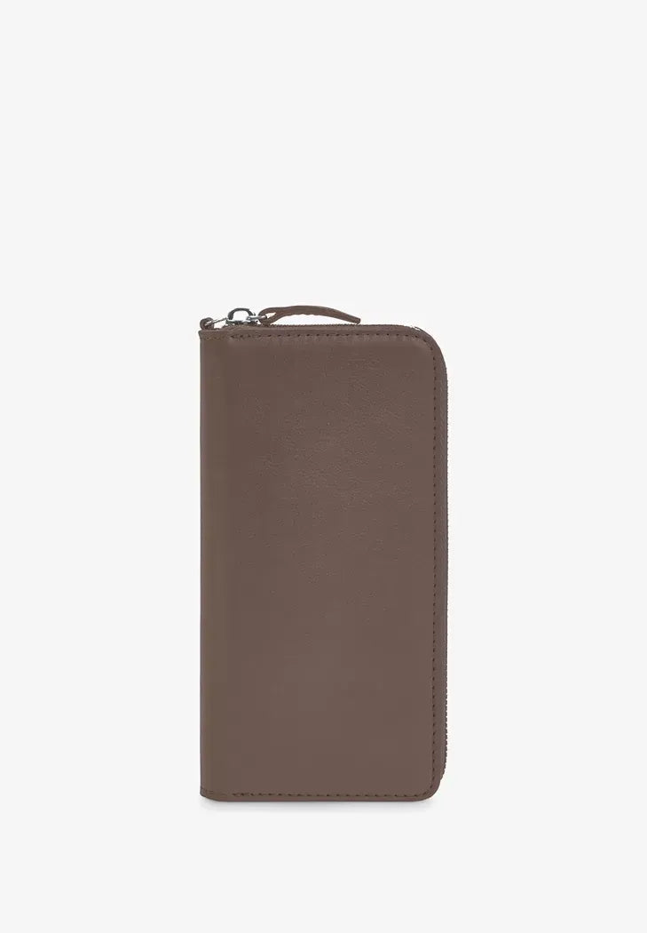 Classic Leather Wallet with Zipper – Secure and Sophisticated - Leather Purse Backpack