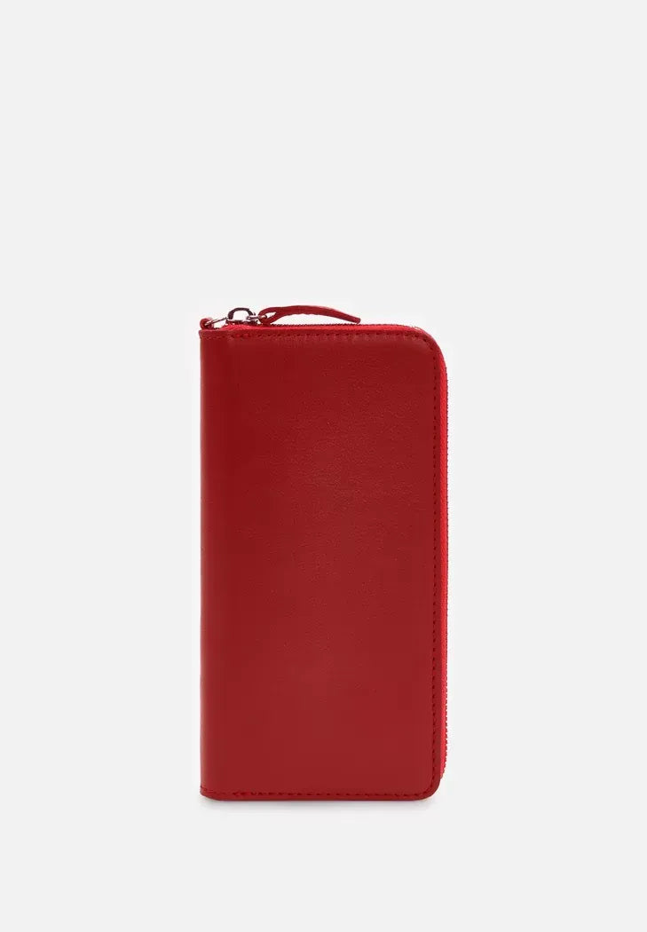 Classic Leather Wallet with Zipper – Secure and Sophisticated - Leather Purse Backpack