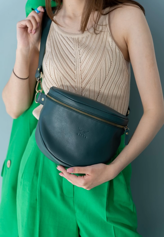 Leather Waist Crossbody Bag – Compact and Hands-Free - Leather Purse Backpack