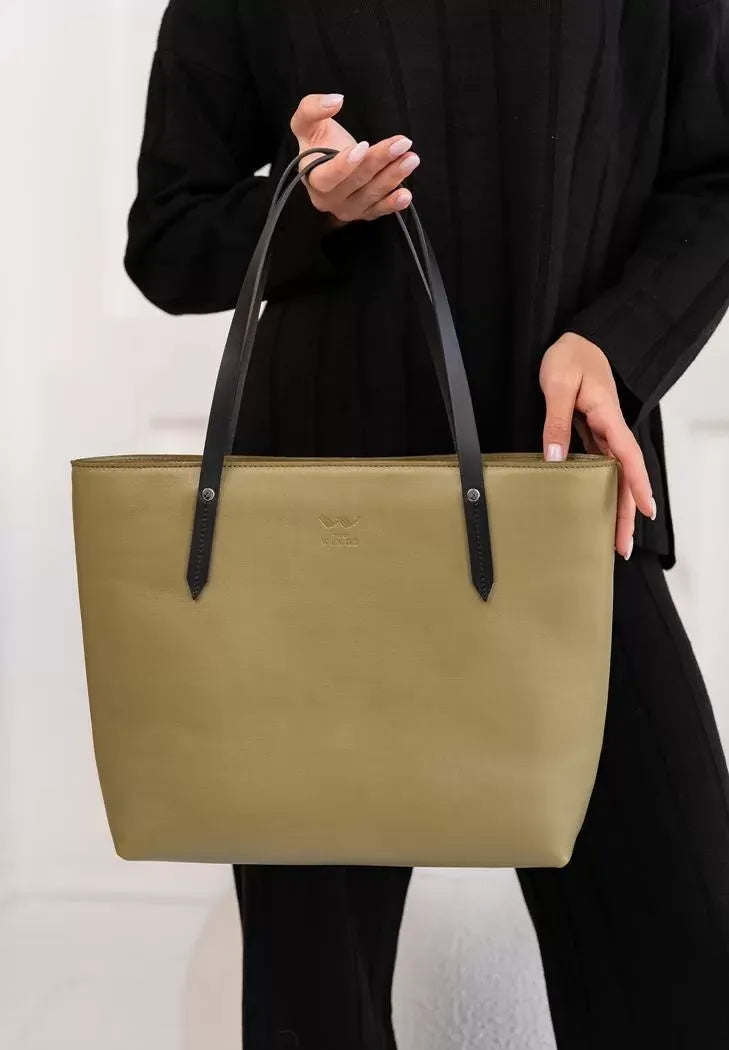 Timeless Design Classic Women's Leather Shopper Bag - Leather Purse Backpack