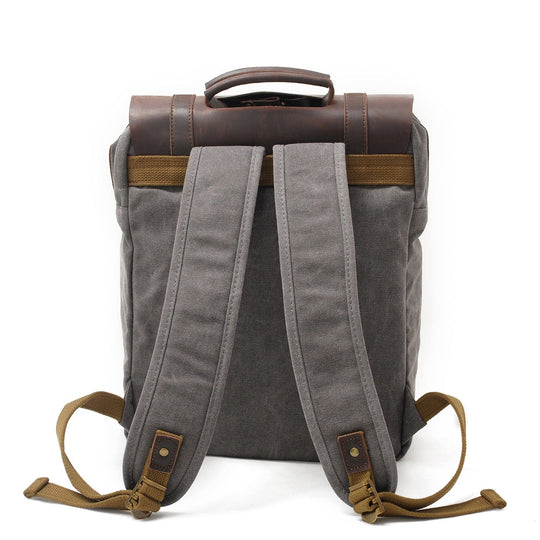 Retro Vintage Bookbag with Multiple Pockets and Stylish Look - Leather Purse Backpack