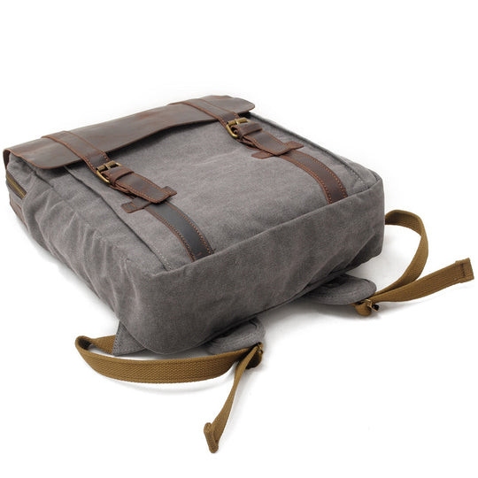 Retro Vintage Bookbag with Multiple Pockets and Stylish Look - Leather Purse Backpack