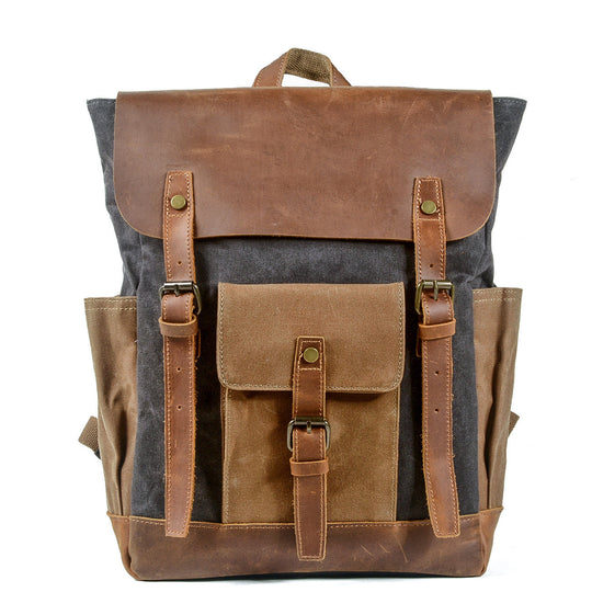 Elegant Vintage Laptop Backpack with Easy Access and Vintage Appeal - Leather Purse Backpack