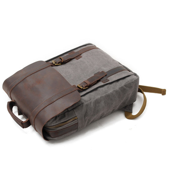 Retro Vintage Bookbag with Multiple Pockets and Stylish Look - Leather Purse Backpack
