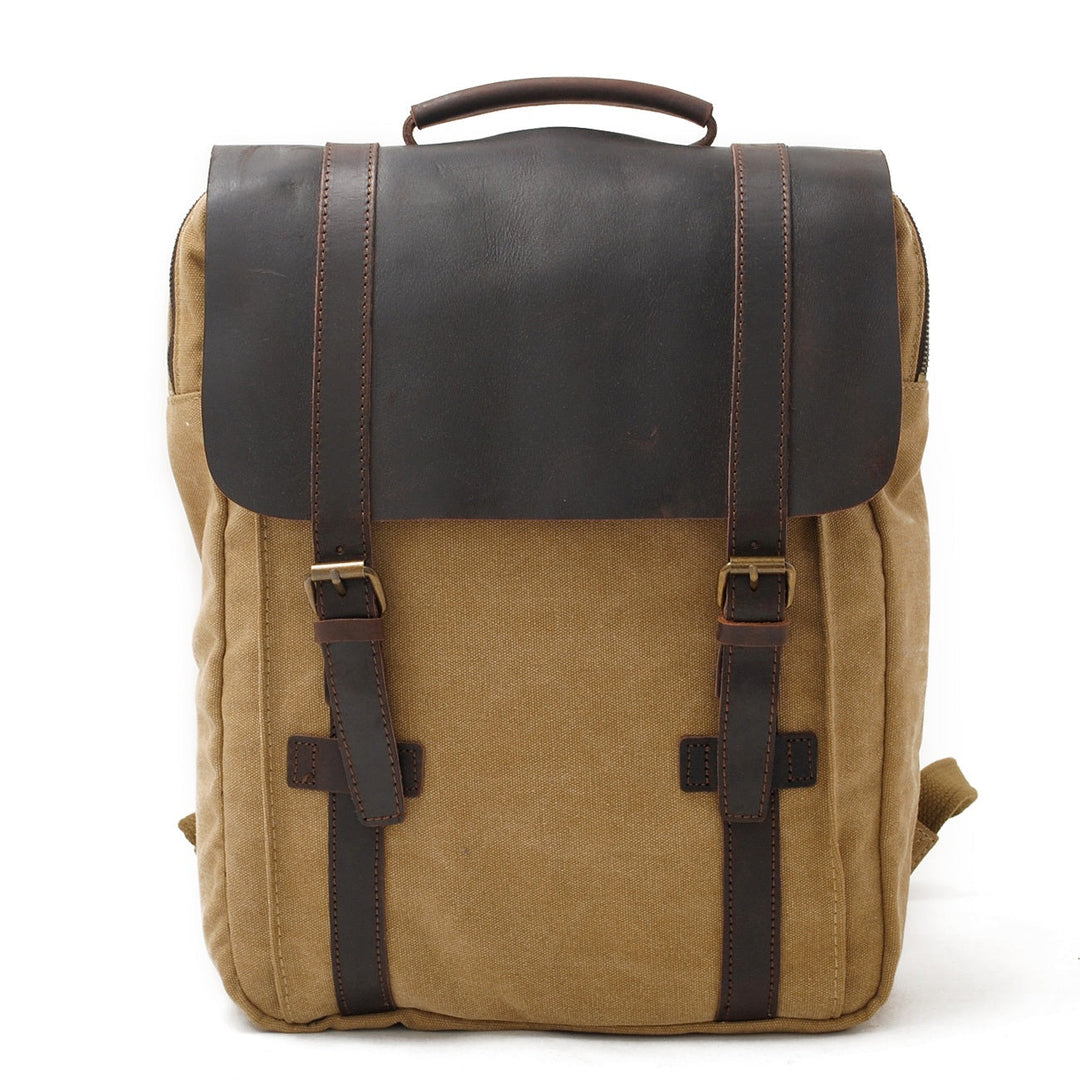 Retro Vintage Bookbag with Multiple Pockets and Stylish Look - Leather Purse Backpack