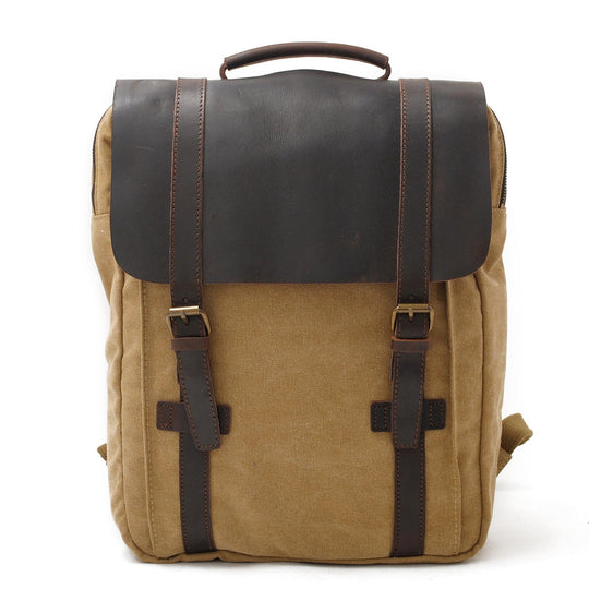 Retro Vintage Bookbag with Multiple Pockets and Stylish Look - Leather Purse Backpack