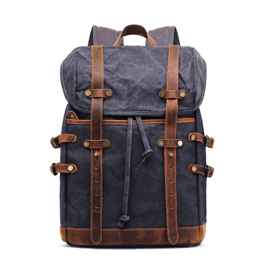 Vintage Style Backpack – Classic Canvas Bag with Durable, Timeless Design - Leather Purse Backpack