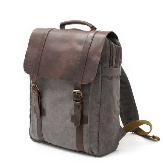 Retro Vintage Bookbag with Multiple Pockets and Stylish Look - Leather Purse Backpack