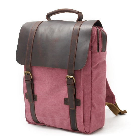 Retro Vintage Bookbag with Multiple Pockets and Stylish Look - Leather Purse Backpack