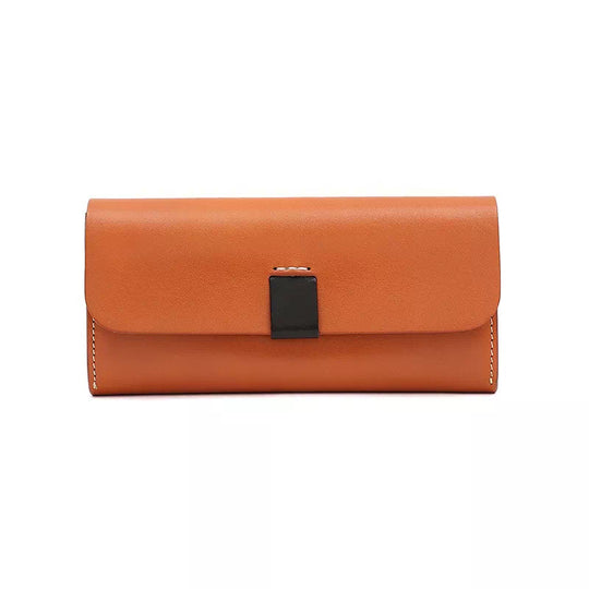 Women's Snap Leather Wallet - Leather Purse Backpack