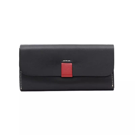 Women's Snap Leather Wallet - Leather Purse Backpack