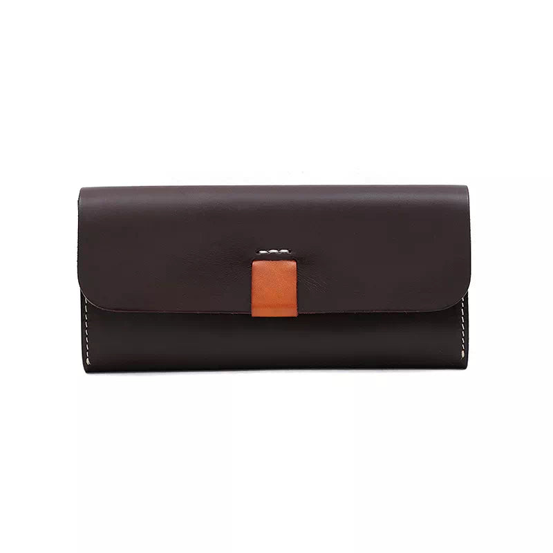 Women's Snap Leather Wallet - Leather Purse Backpack