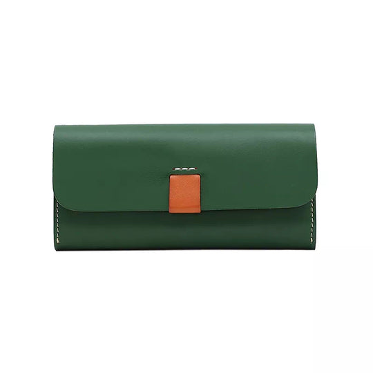 Women's Snap Leather Wallet - Leather Purse Backpack