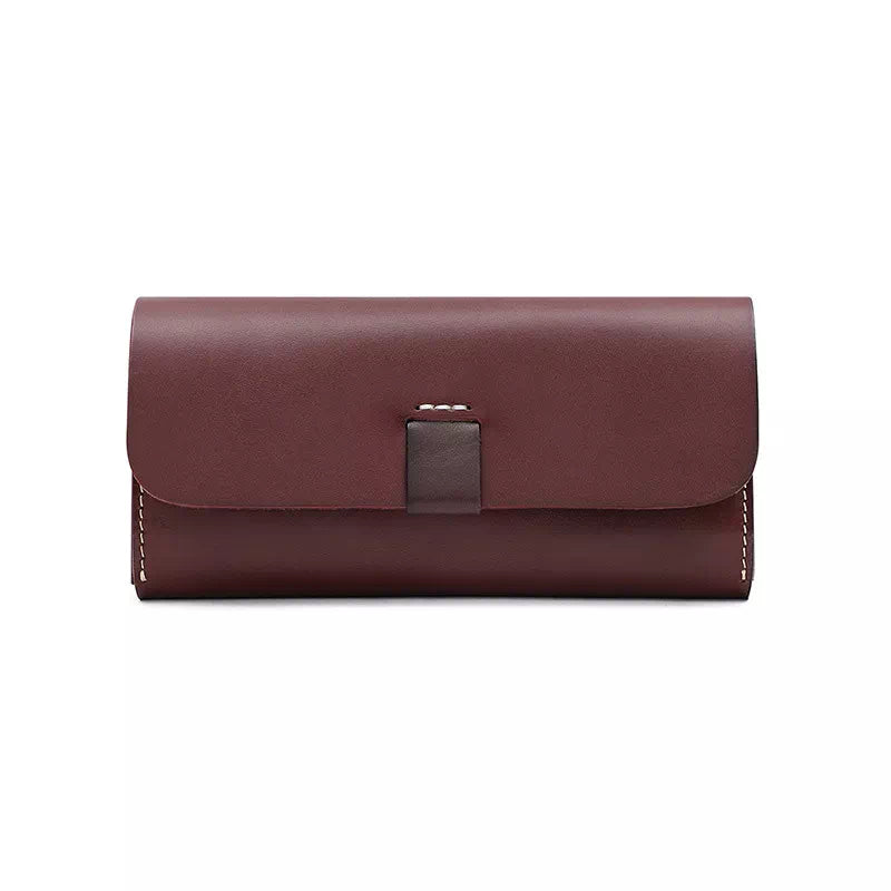 Women's Snap Leather Wallet - Leather Purse Backpack