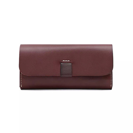 Women's Snap Leather Wallet - Leather Purse Backpack